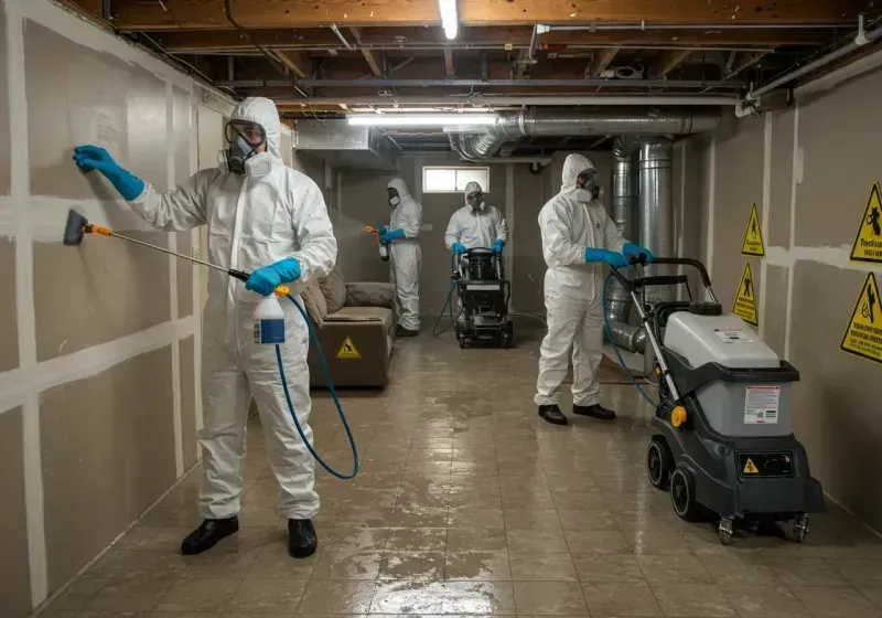 Basement Moisture Removal and Structural Drying process in Mountain Ranch, CA